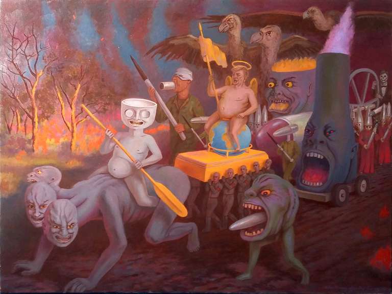 The Triumph of Folly (after Paul Rumsey) – oil on canvas – 102 x 76 cm - 2022