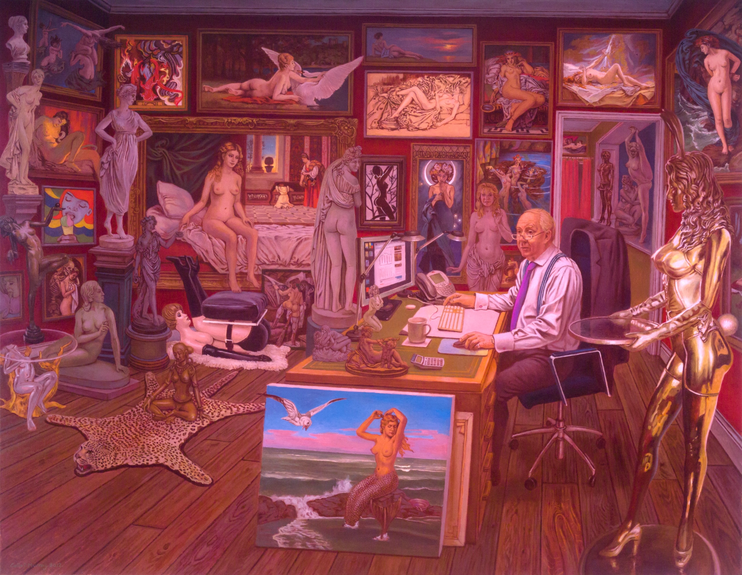 The Art Collector detail - oilo on canvas