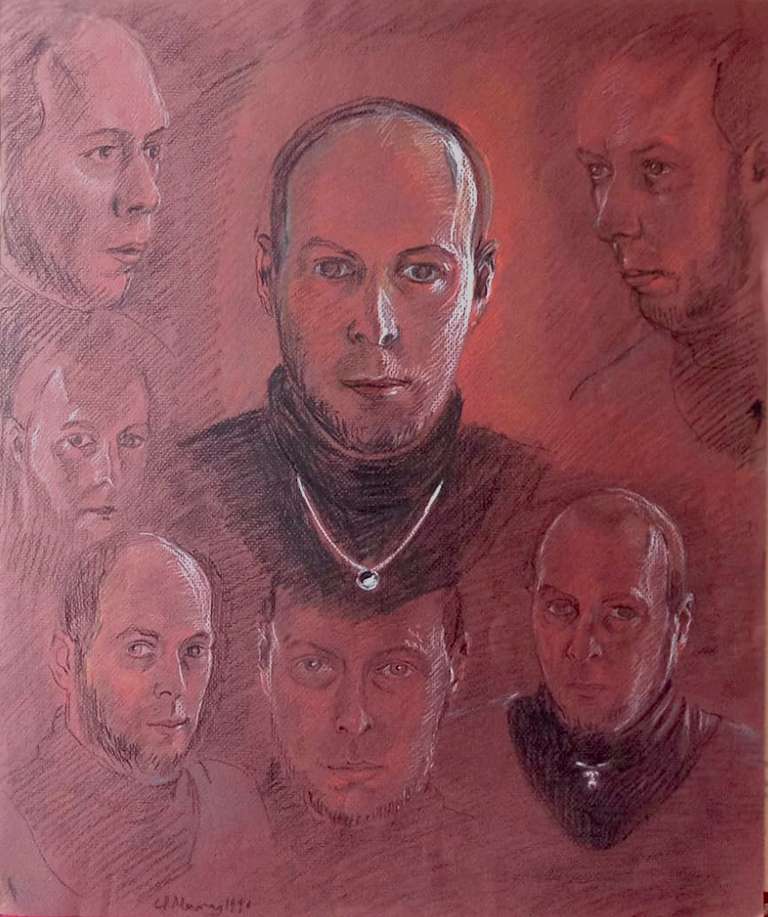 Self Portraits - coloured pencils - 46 x 55 cm - 1998