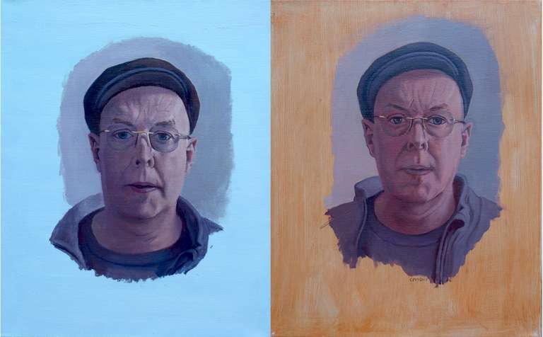 Two self portraits - oil on canvas - 84 x 51 cm - 2021