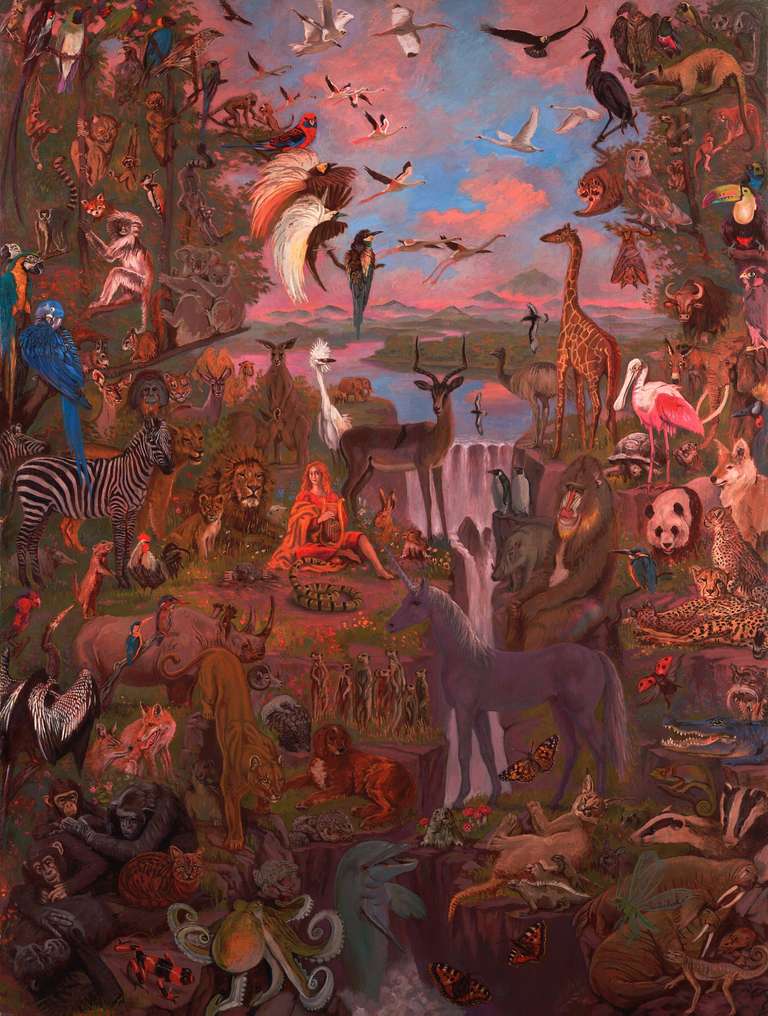 Orpheus playing to the Animals – oil on panel – 76 x 100 cm - 1995