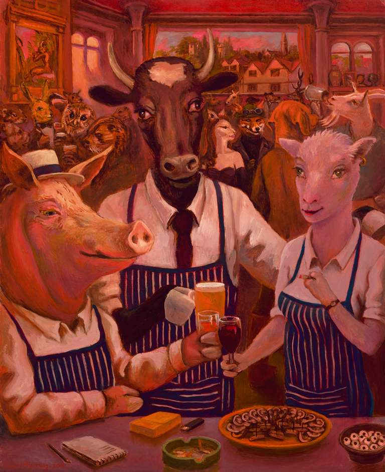 The Animal Butchers - oil on panel - 43 x 52 cm - 2005