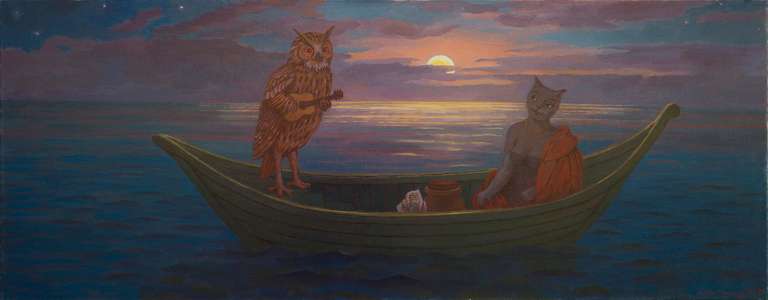 The Owl and the Pussycat - oil on canvas. - 39 x 17 cm - 2012