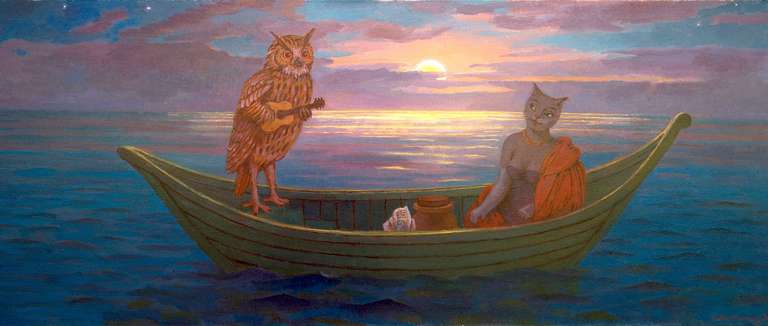 The Owl and the Pussycat – oil on canvas – 39 x 17 cm - 2012