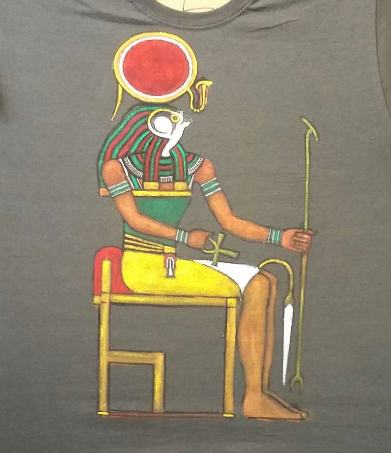 Horus - hand painted T shirt - fabric paint - 2018