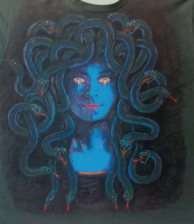 Medusa - hand painted T shirt - 2026