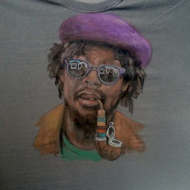 Pete Tosh - hand painted T shirt - fabric paint - 2018