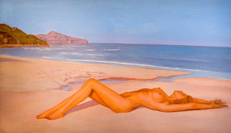 Sunbathing - stretcher-framed Fine Art quality canvas print - 41 x 24 cm - 2014