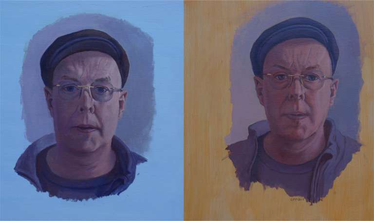 Double Self Portrait 2021 - oil on canvas - 84 x 51 cm - 2021